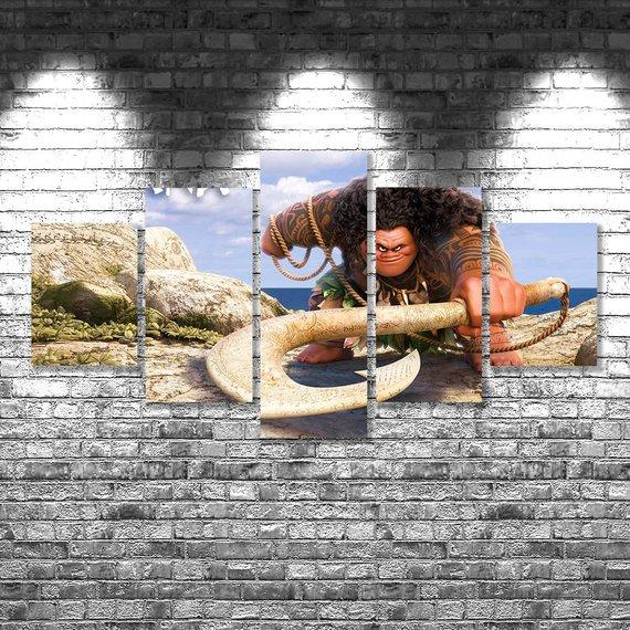 Moana - Cartoon 5 Panel Canvas Art Wall Decor Moana - Cartoon 5 Panel Canvas Art Wall Decor