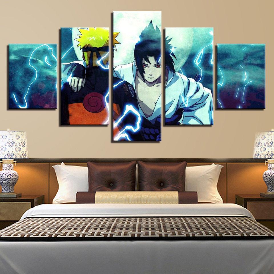 Modern Naruto & Sasuke - Anime 5 Panel Canvas Art Wall Decor Modern Naruto & Sasuke - Anime 5 Panel Canvas Art Wall Decor