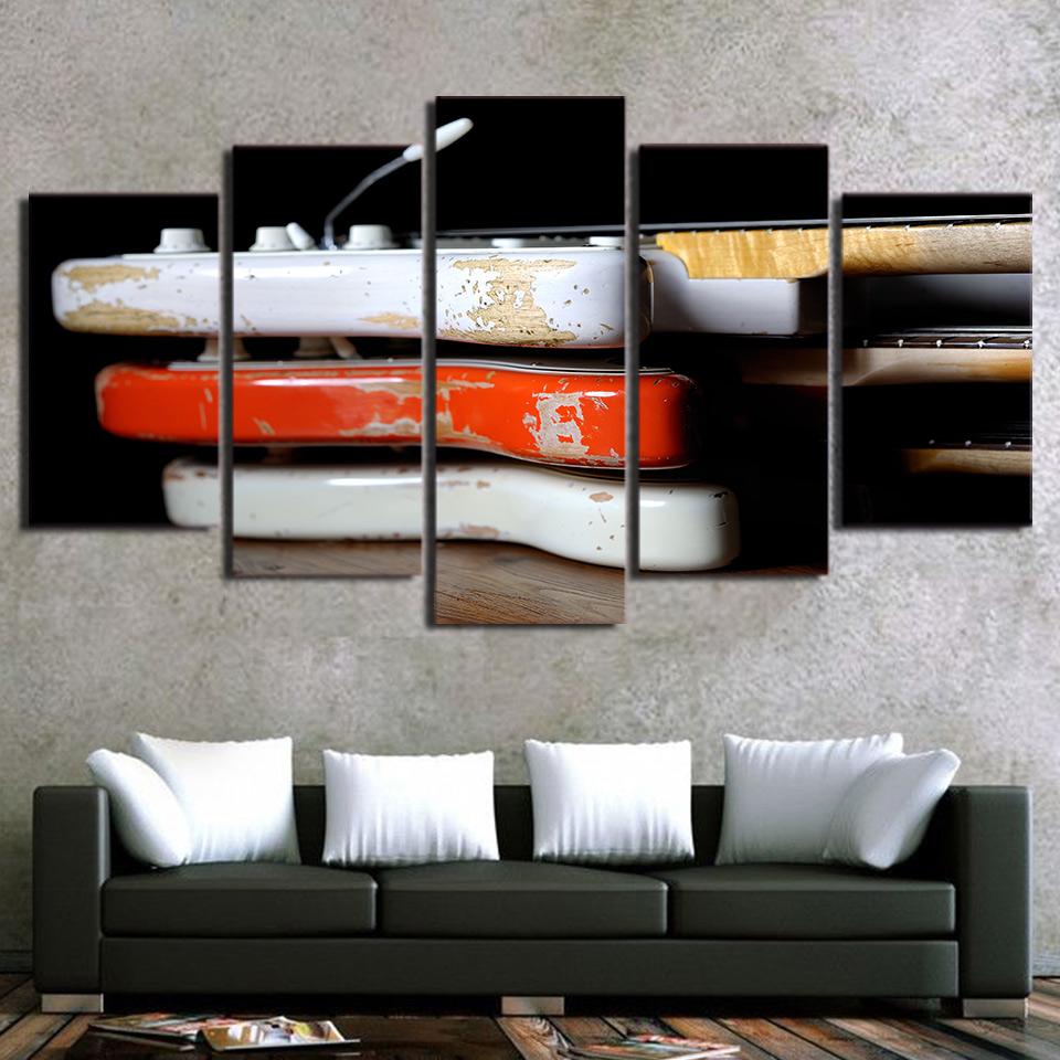 Modern Wooden Vintage Classical - Music 5 Panel Canvas Art Wall Decor Modern Wooden Vintage Classical - Music 5 Panel Canvas Art Wall Decor