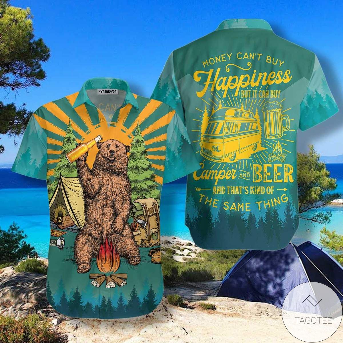 Money Can’T Buy Happiness But It Can Buy Camper And Beer Hawaiian Shirt Money Can’T Buy Happiness But It Can Buy Camper And Beer Hawaiian Shirt