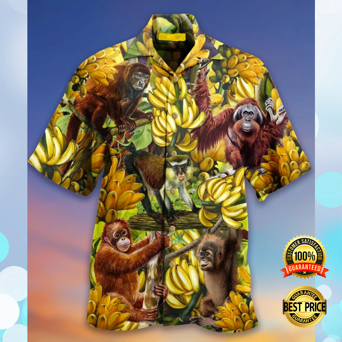 Monkey Banana Hawaiian Shirt Monkey Banana Hawaiian Shirt