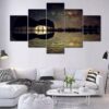 Moon And Sea 2 - Nature 5 Panel Canvas Art Wall Decor