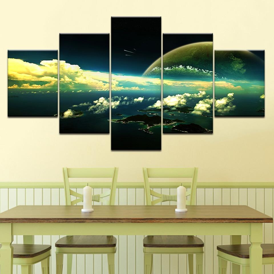 Moon Clouds 01 - Space 5 Panel Canvas Art Wall Decor Moon Clouds 01 - Space 5 Panel Canvas Art Wall Decor