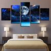 Moon Earth Universe Starry Sky Space Planet Abstract - Space 5 Panel Canvas Art Wall Decor