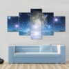 Moon Rise Over Water - Nature 5 Panel Canvas Art Wall Decor