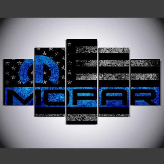 Mopar Rugged American Flag - Abstract 5 Panel Canvas Art Wall Decor Mopar Rugged American Flag - Abstract 5 Panel Canvas Art Wall Decor