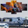 Motocross 2 - Sport 5 Panel Canvas Art Wall Decor