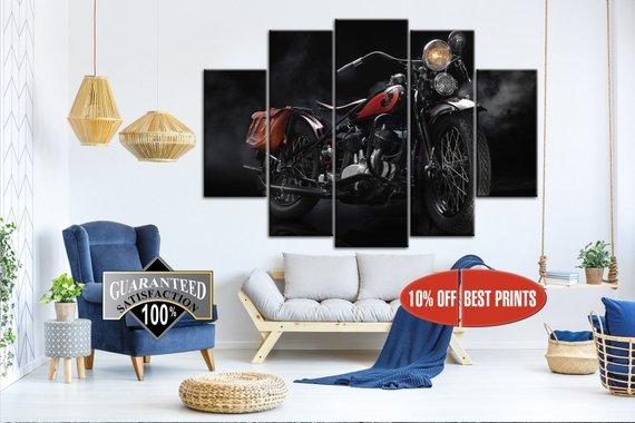 Motorbike 3 - Aumative 5 Panel Canvas Art Wall Decor Motorbike 3 - Aumative 5 Panel Canvas Art Wall Decor