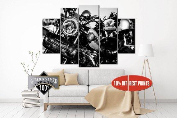 Motorbike 3 - Automative 5 Panel Canvas Art Wall Decor Motorbike 3 - Automative 5 Panel Canvas Art Wall Decor