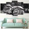 Motorbike White Balck Painting - Automotive 5 Panel Canvas Art Wall Decor