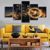 Motorcycle 3 - Abstract 5 Panel Canvas Art Wall Decor