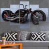 Motorcycle Chopper 3 - Automative 5 Panel Canvas Art Wall Decor