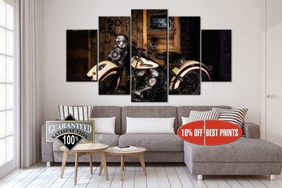 Motorcycle Gifts - Harley Rider - Automative 5 Panel Canvas Art Wall Decor Motorcycle Gifts - Harley Rider - Automative 5 Panel Canvas Art Wall Decor