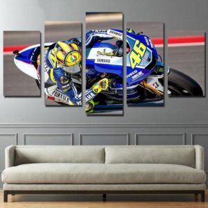 Motorcycle Moto Gp Valentino Rossi - Sport 5 Panel Canvas Art Wall Decor