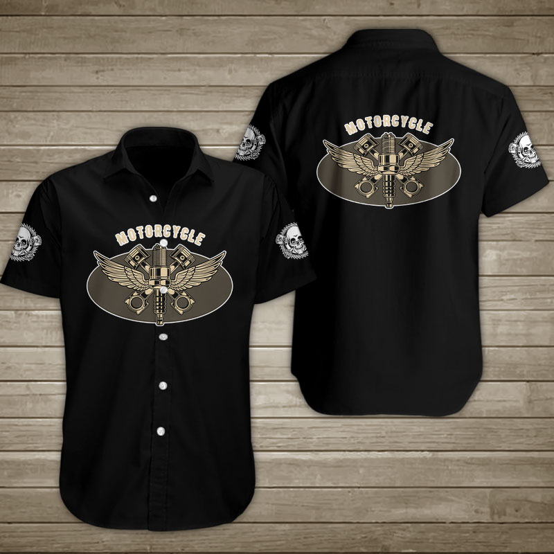 Motorcycle Piston Hawaiian Shirt Summer Button Up Motorcycle Piston Hawaiian Shirt Summer Button Up