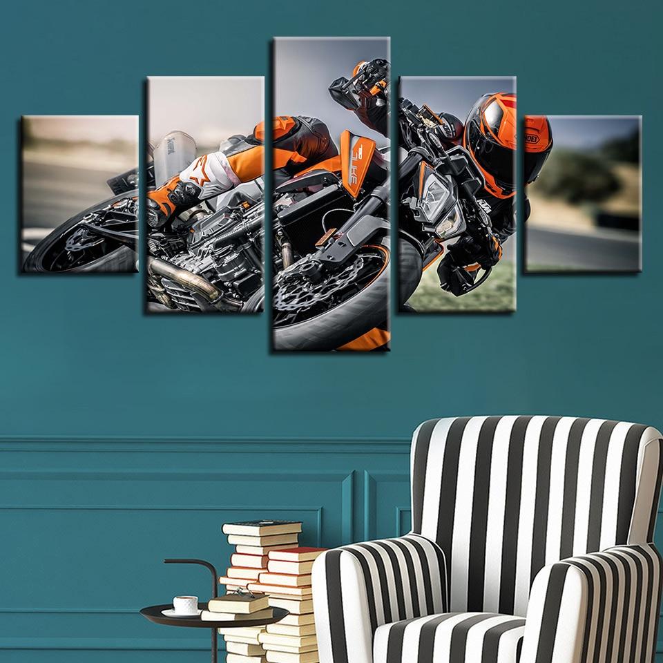 Motorcycle Riders - Automative 5 Panel Canvas Art Wall Decor Motorcycle Riders - Automative 5 Panel Canvas Art Wall Decor