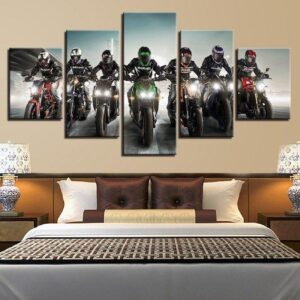 Motorcycle Room - Sport 5 Panel Canvas Art Wall Decor