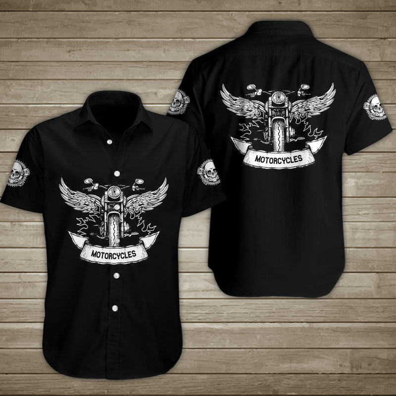 Motorcycles With Wings Hawaiian Shirt Summer Button Up Motorcycles With Wings Hawaiian Shirt Summer Button Up