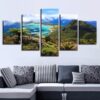Mountain Beach And Blue Sky White Cloud 1 - Nature 5 Panel Canvas Art Wall Decor