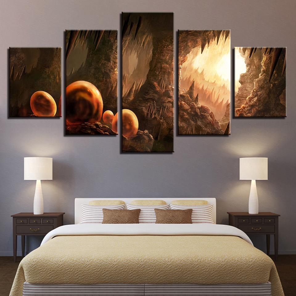 Mountain Cave Sunshine - Nature 5 Panel Canvas Art Wall Decor Mountain Cave Sunshine - Nature 5 Panel Canvas Art Wall Decor