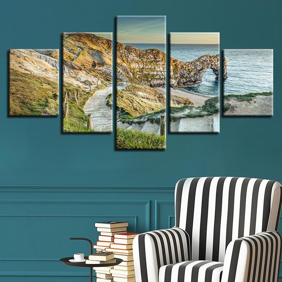 Mountain Ladder And Sea - Nature 5 Panel Canvas Art Wall Decor Mountain Ladder And Sea - Nature 5 Panel Canvas Art Wall Decor