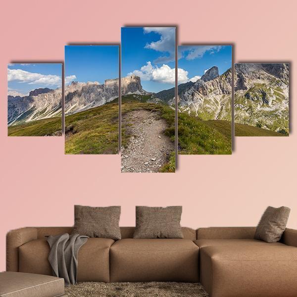 Mountain Paths In Italy - Nature 5 Panel Canvas Art Wall Decor Mountain Paths In Italy - Nature 5 Panel Canvas Art Wall Decor