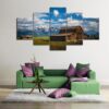 Mountain Ranch 01 - Nature 5 Panel Canvas Art Wall Decor