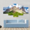 Mountain Range Landscape - Nature 5 Panel Canvas Art Wall Decor