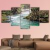 Mountain River - Nature 5 Panel Canvas Art Wall Decor