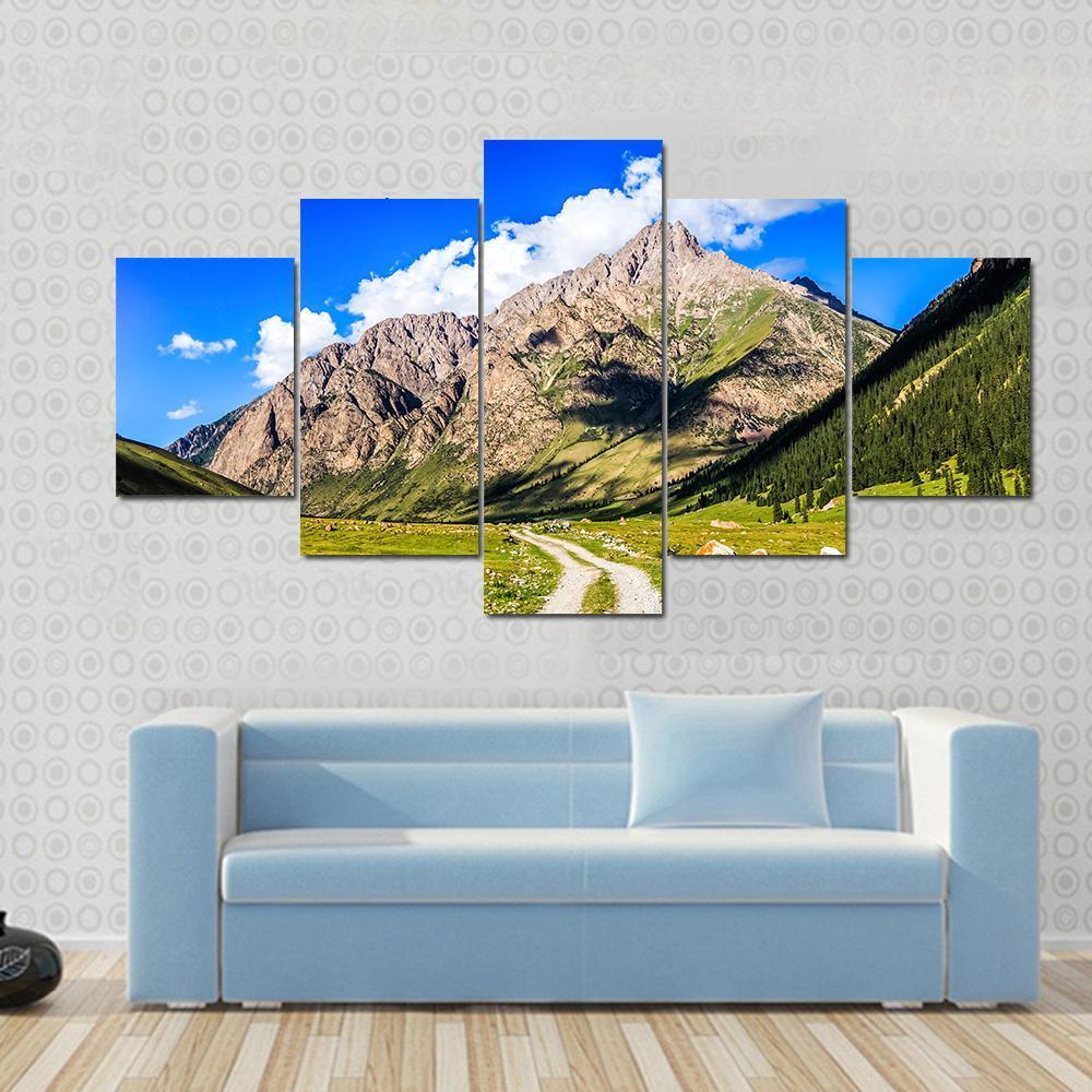 Mountain Road Landscape - Nature 5 Panel Canvas Art Wall Decor Mountain Road Landscape - Nature 5 Panel Canvas Art Wall Decor