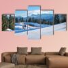 Mountain Skiing Slopes - Nature 5 Panel Canvas Art Wall Decor