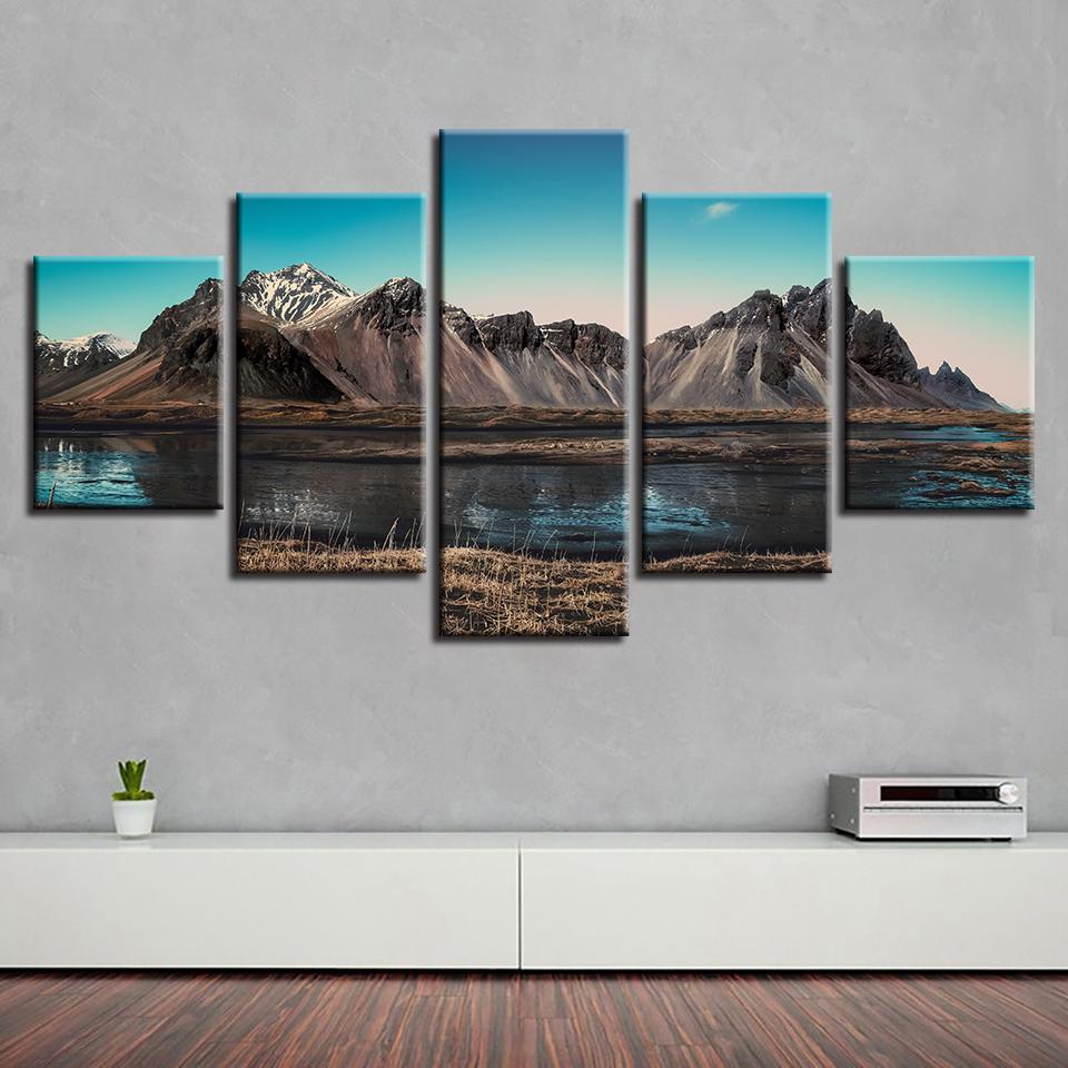 Mountain Sky 01 - Nature 5 Panel Canvas Art Wall Decor Mountain Sky 01 - Nature 5 Panel Canvas Art Wall Decor