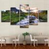 Mountain Stream - Nature 5 Panel Canvas Art Wall Decor
