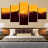 Mountain Sunrise - Nature 5 Panel Canvas Art Wall Decor