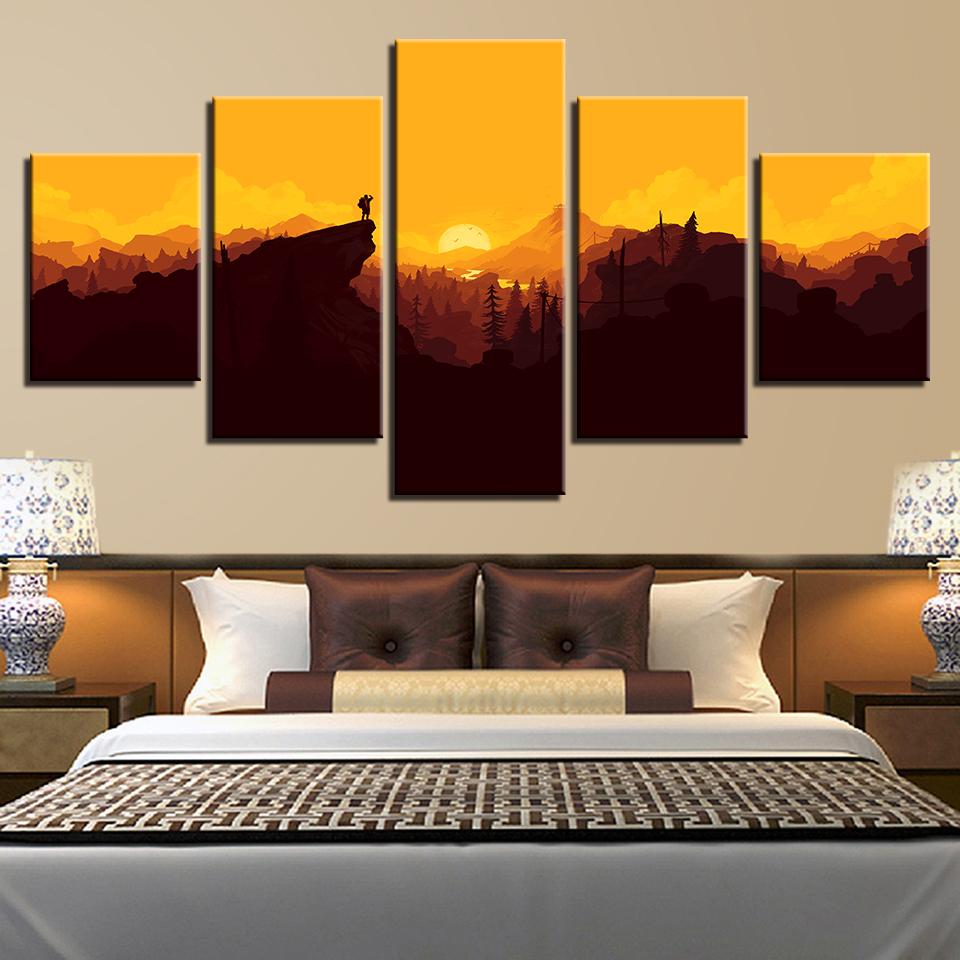 Mountain Sunrise - Nature 5 Panel Canvas Art Wall Decor Mountain Sunrise - Nature 5 Panel Canvas Art Wall Decor