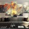 Multicolor Fractal - Abstract 5 Panel Canvas Art Wall Decor
