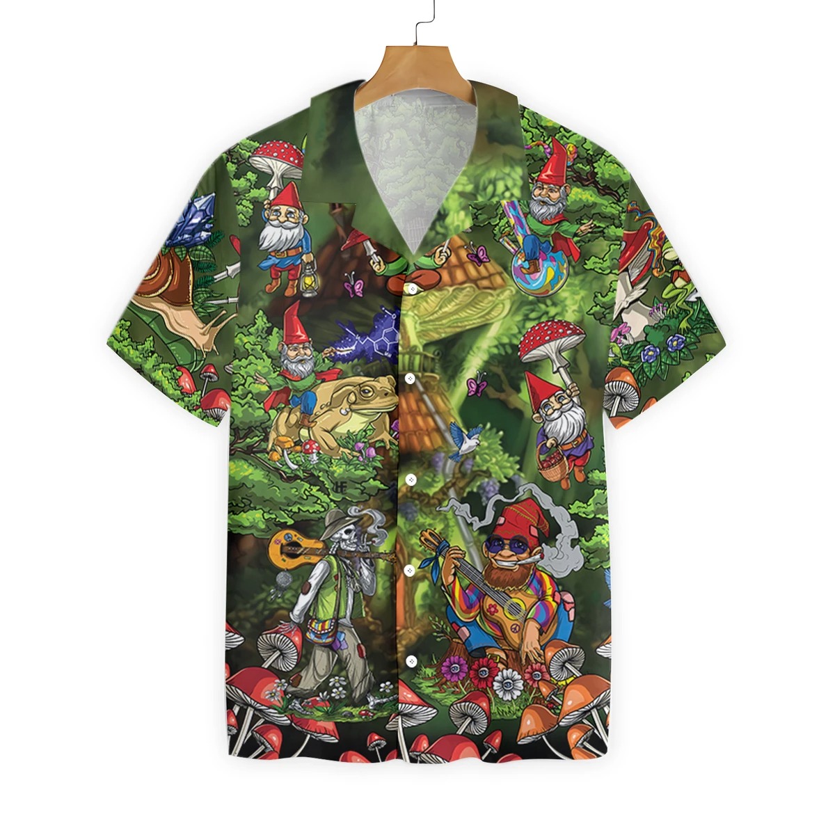 Mushroom Gnome Hippie Hawaiian Shirt Mushroom Gnome Hippie Hawaiian Shirt