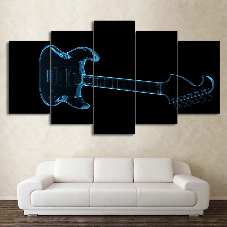 Music Abstract Guitar - Music 5 Panel Canvas Art Wall Decor Music Abstract Guitar - Music 5 Panel Canvas Art Wall Decor