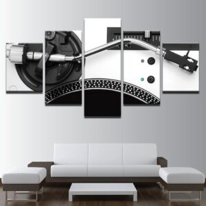 Music Dj Console Instrument Mixer - Music 5 Panel Canvas Art Wall Decor