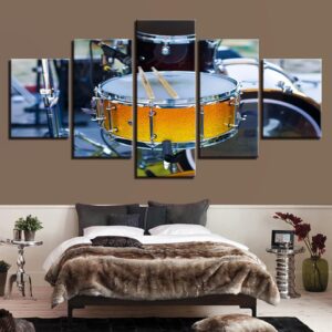 Music Drum 03 - Music 5 Panel Canvas Art Wall Decor