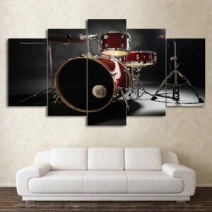 Music Drum Musical Instruments - Music 5 Panel Canvas Art Wall Decor