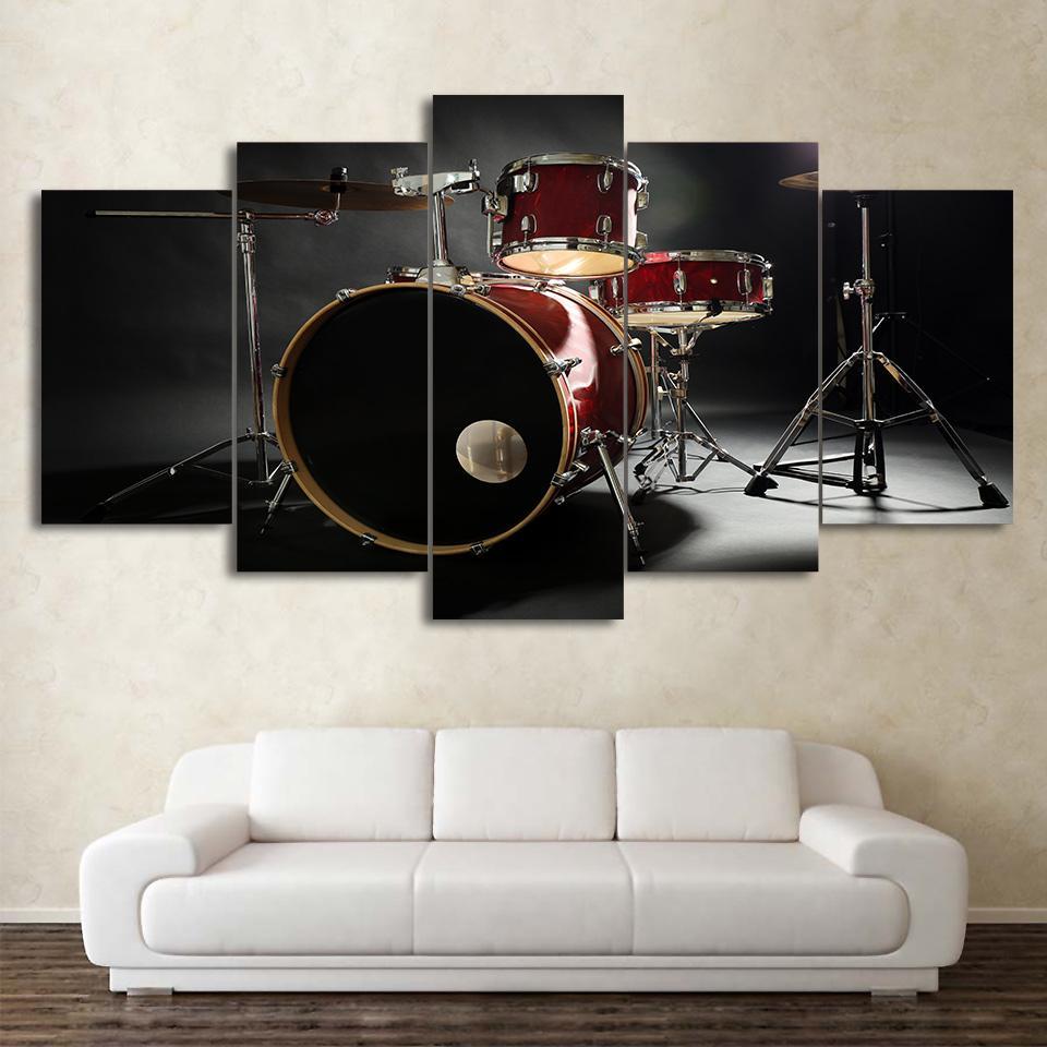 Music Drum Musical Instruments - Music 5 Panel Canvas Art Wall Decor Music Drum Musical Instruments - Music 5 Panel Canvas Art Wall Decor