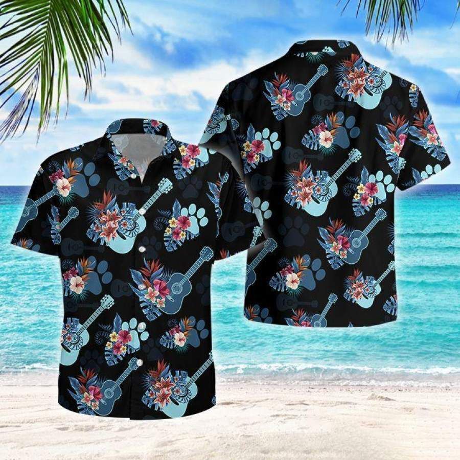 Music Guitar Love Tropical Hawaiian Aloha Shirt Music Guitar Love Tropical Hawaiian Aloha Shirt