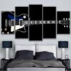 Music Instrument Guitar - Music 5 Panel Canvas Art Wall Decor