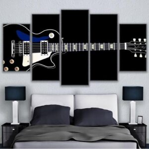 Music Instrument Guitar - Music 5 Panel Canvas Art Wall Decor