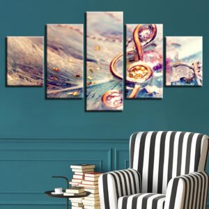 Music Symbol - Music 5 Panel Canvas Art Wall Decor