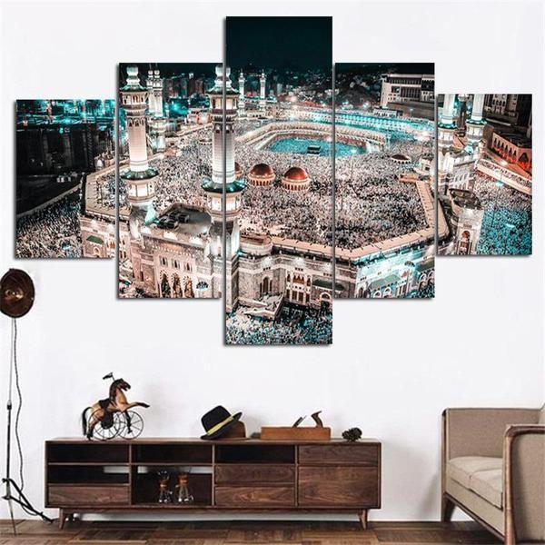 Muslim Frame Modern Islam - Religion 5 Panel Canvas Art Wall Decor Muslim Frame Modern Islam - Religion 5 Panel Canvas Art Wall Decor