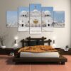 Muslim Islamio Mosque - Religion 5 Panel Canvas Art Wall Decor