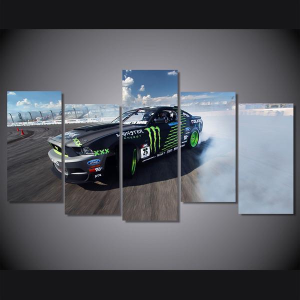 Mustang Drifter Race Streetcar - Automative 5 Panel Canvas Art Wall Decor Mustang Drifter Race Streetcar - Automative 5 Panel Canvas Art Wall Decor