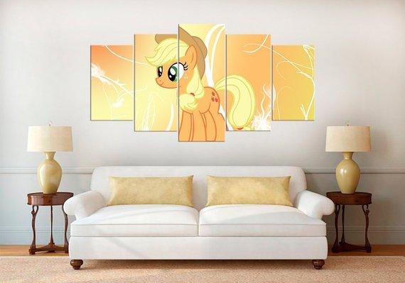 My Little Pony Applejack Nursery - Cartoon 5 Panel Canvas Art Wall Decor My Little Pony Applejack Nursery - Cartoon 5 Panel Canvas Art Wall Decor